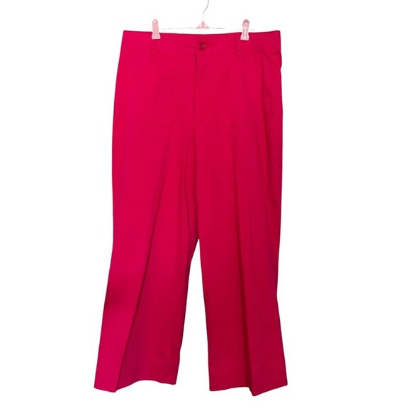 Bagatelle Sedona Pink Patch Pocket Wide Leg Cropped Stretch Pants Womens Size 12 - Picture 1 of 11